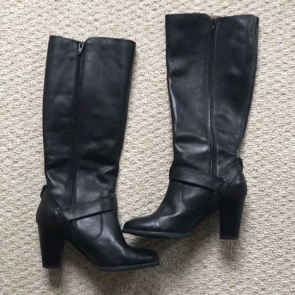Clark’s black leather knee high boots. - Picture 2 of 7